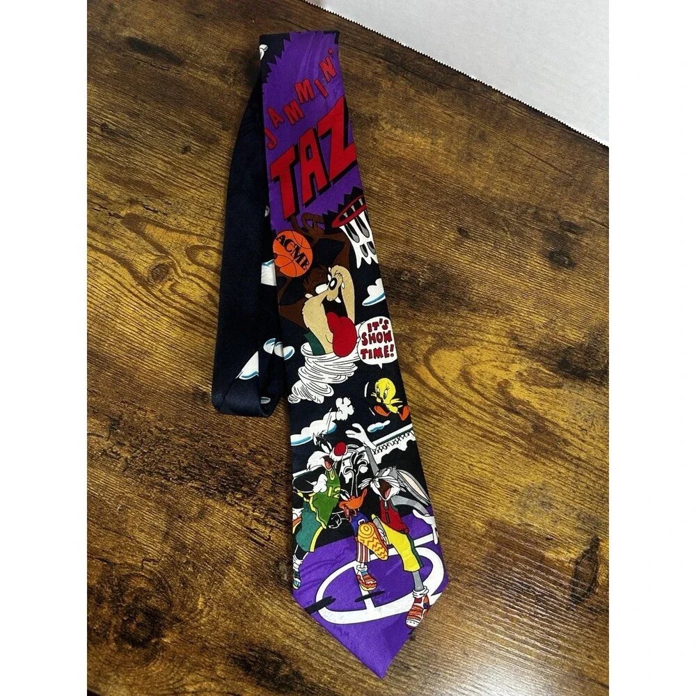 Looney Tunes Mania Taz Basketball Neck Tie Vintage 1994 Warner Bros Vintage Fun